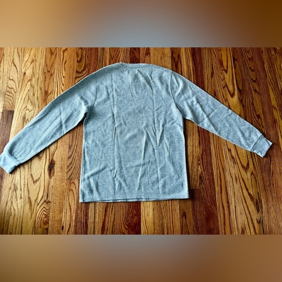 Polo Ralph Lauren Logo Thermal Waffle Knit Long Sleeve Shirt - Large - Gray - Picture 8 of 9